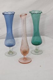 3 Glass Bud Vases (D-41)