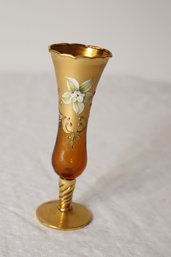 Gold Painted Cordial Glass With Flower (H-99)