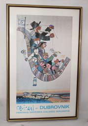 Hand Signed Lazar Obican Of Dubrovnik  'The Flying Carpet'  Poster 1978 (G-58)
