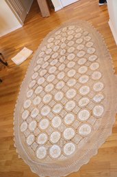 Vintage Lace Oval Tablecloth