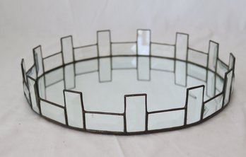 Vintage Mirror And Class Vanity Tray (F-65)