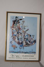 Hand Signed Obican Of Dubrovnik  'The Flying Carpet'  Poster 1978 (G-63)