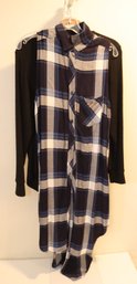 Flanel Rails Dress, And Simple Black Sweater (JC-28)