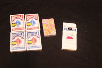 5 Sealed New Decks Of Playing Cards And 1 Open. (I-105)