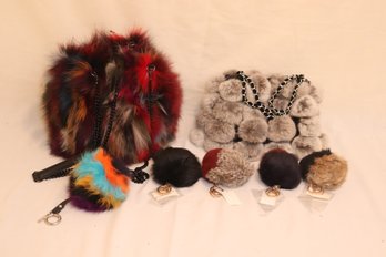Rabbit Fur Bags And Keychain Fobs