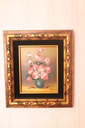 Vintage Framed Floral Bouquet Painting  (T-2)