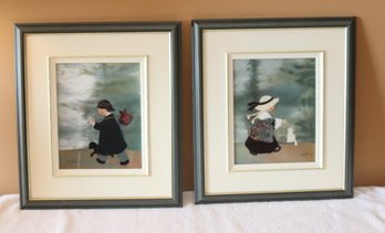 Pair Of Framed Prints Signed  D. Ethier