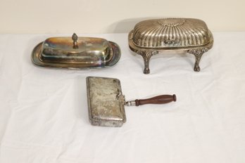 Silver Plate Butter Dishes, Crumber (O-5)