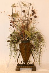 Faux Floral Display In Decorative Vase (S-3)