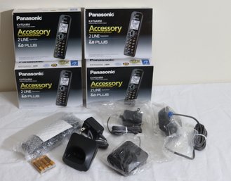 4 NIB Panasonic KX-TGA950B 2-Line Cordless Handset/Charger,DECT 6.0  Extras (O-9)
