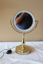 Frontgate Lighted Brass Vanity Mirror