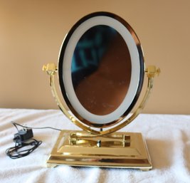 Lighted Brass Vanity Mirror