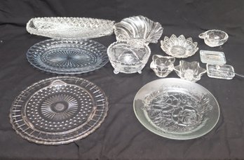 Glass Plates Serving Platters Bowls, Candle Holders And More!  (E-9)
