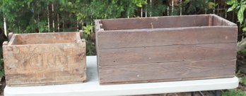 2 Vintage Wooden Crates (T-20)