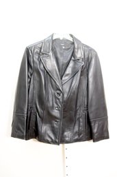 Avanti Black Leather Coat Sz. 3X. (Z-10)