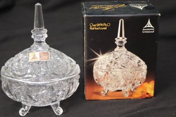 NOS Covered Lead Crystal Bowl