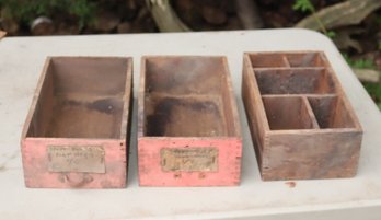 Vintage Wooden Box Drawers (T-21)