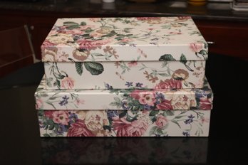 Pair Of Floral Nesting Boxes