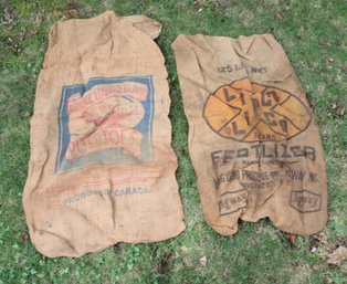 Vintage Potato And Fertilizer Burlap Sacks (T-23)