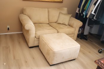 Micro-suede Love Seat And Ottoman (O-20)