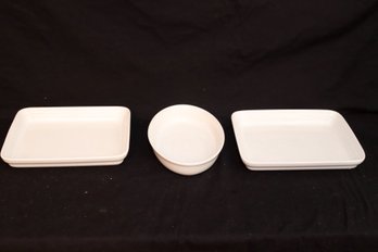 3 White Casserole Stoneware Dishes Made In Portugal (B-1)