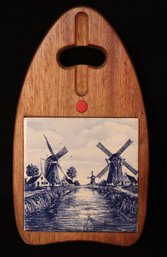 Windmill Blue Delft Tile Cutting Board (B-5)