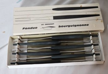 Le Creusert Fondue Bourguignonne Set Of 6 Forks Made In France