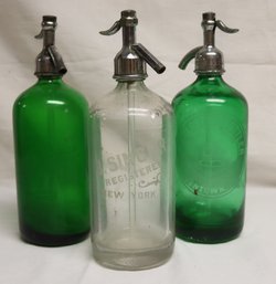 3 Vintage Seltzer Bottles