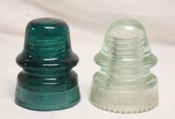 Pair Of Insulators Hemingray And Brookfield (Z-40)