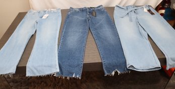 3 Pairs NWT Jeans: Just Black Denim, & Jen 7 By Seven Jeans (H-3)