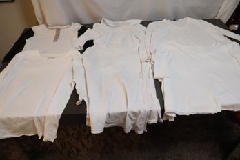 Assorted White Long Sleeve T-shirts: Frank & Eileen, Goldie, Wilt Size M/L. (H-8)
