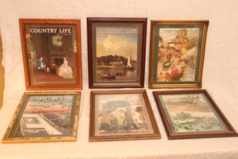 6 Framed Country Life Magazines (S-66)