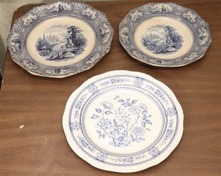 3 Blue/white Plates (O-85)