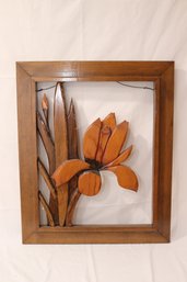Wood Carved Flower Wall Art