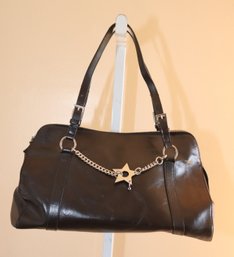 Christian Dior Black Leather Handbag Purse Bag (C-32)