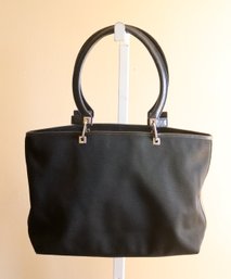 Salvatore Ferragamo Black Tote Bag Handbag Purse (C-33)