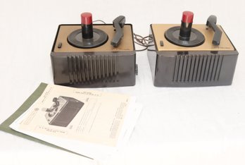 Vintage Pair Of Vintage RCA Victor 45-EY-2 Bakelite Record Player