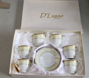 D'Lusso Home Collection Demitasse/Espresso 6  Cup & Saucer Sets (G-1)