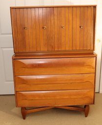 Vintage Mid-century Wooden Highboy Dresser