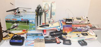 Vintage R/C Helicopter And Boat Lot Remote Control