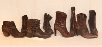 4 Pairs Brown Shoe Boots: Crown Vintage, Born,  BCBGMaxazria (S-91)