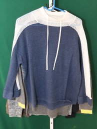 Womens Sweater Knit Shirt Top Lot: Peace Of Cloth, Belford Cashmere, Vince, Blue. Wilt, (Z-13)