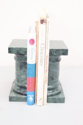 Vintage Green Marble Column Bookends