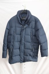 Marc New York By Andrew Marc Hooded Down Coat Jacket Parka Navy Blue Size XL  (SS-2)