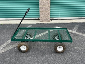 Steel Rectangle Garden Cart With 4 Wheels