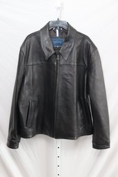 Cole Haan Black Leather Jacket Size XXL (SS-5)