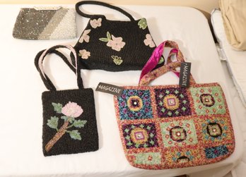 Womens Beaded Handbag Tote Bag Purse Lot (C-55)