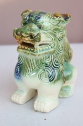 Vintage Ceramic Asian Chinese Style FOO DOG Guardian Lion Statue Green