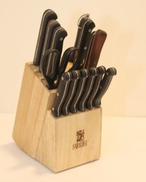 Sabatier Kitchen Knife Set With Wood Storage Block (J-2)