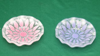 Pair Of Sydenstricker Fused Art Glass Tea Bag Plates (P-66)